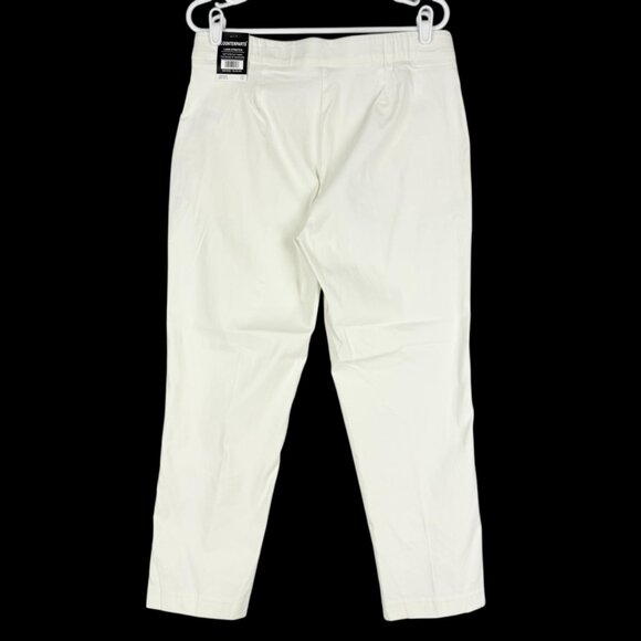 NWT Counterparts Women's Luxe Stretch Pull-on Mid Rise Slim Leg Ivory Pants Sz L - Picture 2 of 11